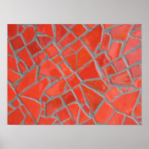Red mosaic poster