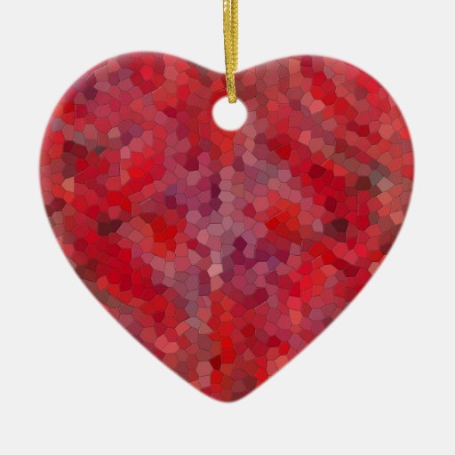Red Mosaic Tiles Christmas Ornament