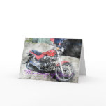 Red Motorbike Biker Thinking of You Card