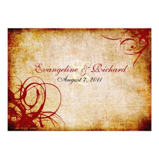 Red Mountain Flower Beautiful Wedding Invitation
