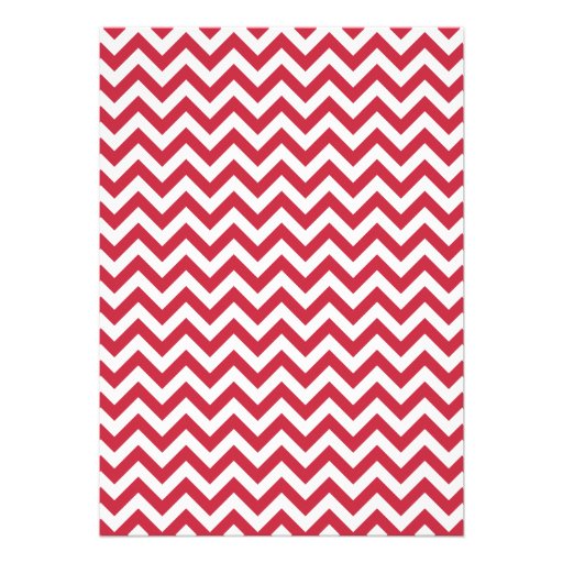 Red Moustache Chevron Birthday Party Custom Invite