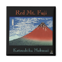 RED MT. FUJI magnets