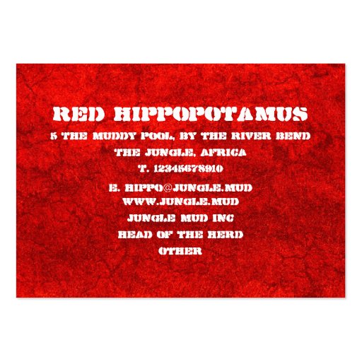 Red Mud Business Card Templates (front side)