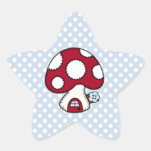Red Mushroom House Fairy Gnome Home Stickers