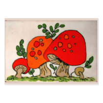 Red Mushrooms ~ ATC Business Card