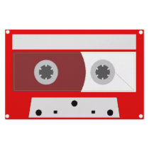 Red Music Cassette Tape Set Customized Stationery