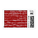 Red music notes stamp