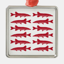 Red Muskie Christmas Tree Ornament