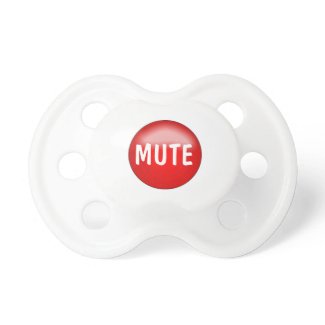 Red Mute Button Funny Baby Soother or Binkie Baby Pacifiers
