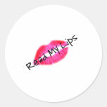 Red My Lips Round Stickers