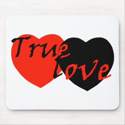 Red n Black True Love Hearts Mouse Pad by ValentinesDayHearts