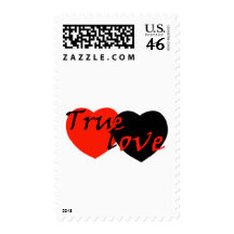 Red n Black True Love Hearts Postage