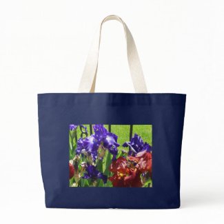 Red n Purple Iris Tote Bag bag