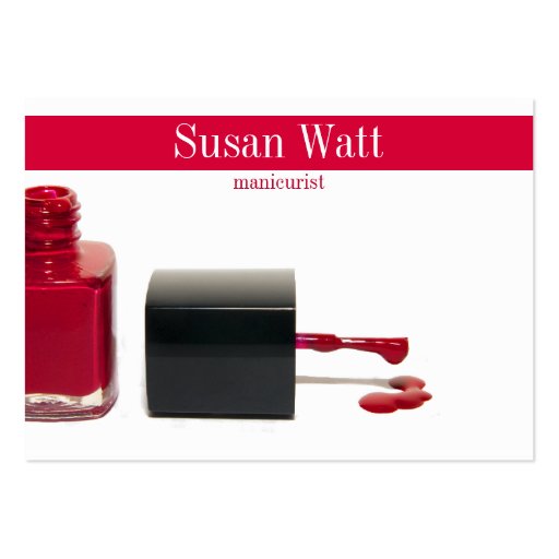 Red Nail Technician Business Card (front side)