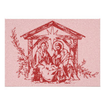 Red Nativity Invite