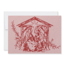 Red Nativity Stamp Invitation by BlayzeInk Red Nativity Stamp Invitation