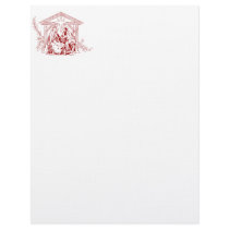 Red Nativity Stamped Letterhead