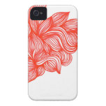 Red Nature Leaf Pattern Modern iPhone 4 Case