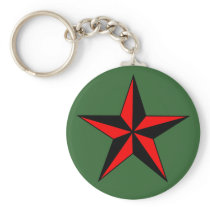 Red Nautical Star Keychain
