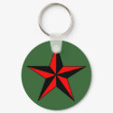 Red Nautical Star Keychain by sofakingsmart Red Nautical Star Keychain
