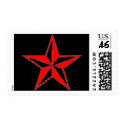 Red Nautical Star Postage Stamp by MistaSCARY Red Nautical Star Postage Stamp