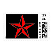 Red Nautical Star Postage Stamp