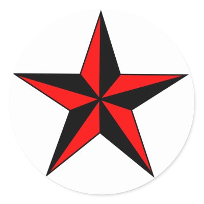 Red Nautical Star Stickers by sofakingsmart