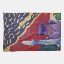red navy and purple cotton kitchen towel