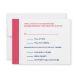 Red navy beaded border wedding RSVP response card Custom Invites
