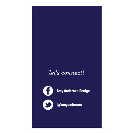 Red & Navy Blue Modern Chevron Stripes Business Card Template (back side)