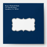 Red & Navy Blue Nautical Striped Wedding Envelopes