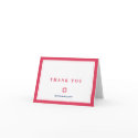 Red navy traditional border simply thank you note card