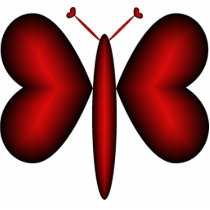 Red Neon Hearts Butterfly photo sculptures