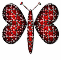 Red Neon Puzzle Hearts Butterfly photo sculptures by Love_em_Hearts Red Neon Puzzle Hearts Butterfly photo sculptures