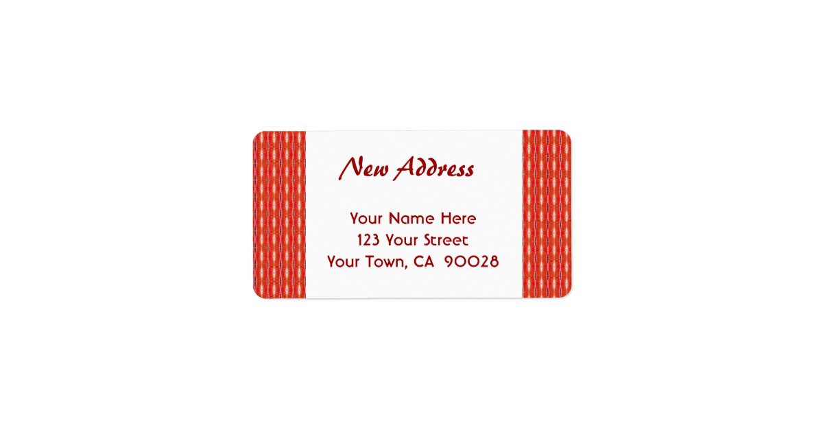 Red New Address Label Zazzle