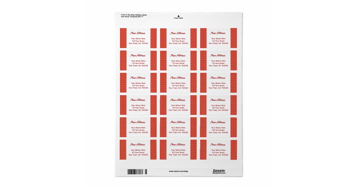 Red New Address Label Zazzle