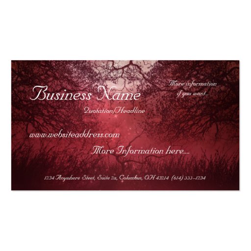 Red Night Business Card (front side)