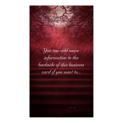 Red Night Business Card (back side)