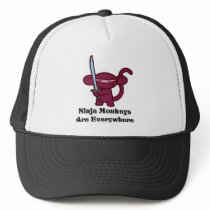 Red Ninja Monkey with Sword hats