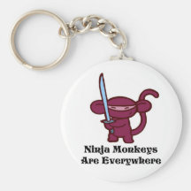 Red Ninja Monkey with Sword Keychains