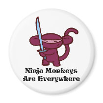 Red Ninja Monkey with Sword Magnet