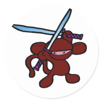 Red Ninja Overhead-No Words stickers by OmanLegend Red Ninja Overhead-No Words stickers
