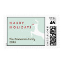 Red nose reindeer chic Christmas holiday postage stamp