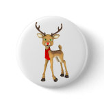 Red Nosed Reindeer Holiday Button