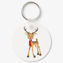 Red Nosed Reindeer Holiday Keychain