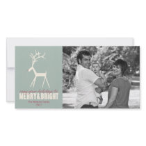 Red Nosed Reindeer Holiday Photo Greeting Personalized Photo Card