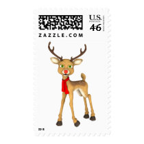 Red Nosed Reindeer Holiday Postage postage by mariannegilliand Red Nosed Reindeer Holiday Postage postage