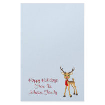 Red Nosed Reindeer Holiday Stationery by mariannegilliand Red Nosed Reindeer Holiday Stationery