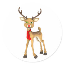 Red Nosed Reindeer Holiday Stickers