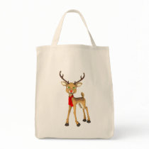 Red Nosed Reindeer Holiday Tote Bag